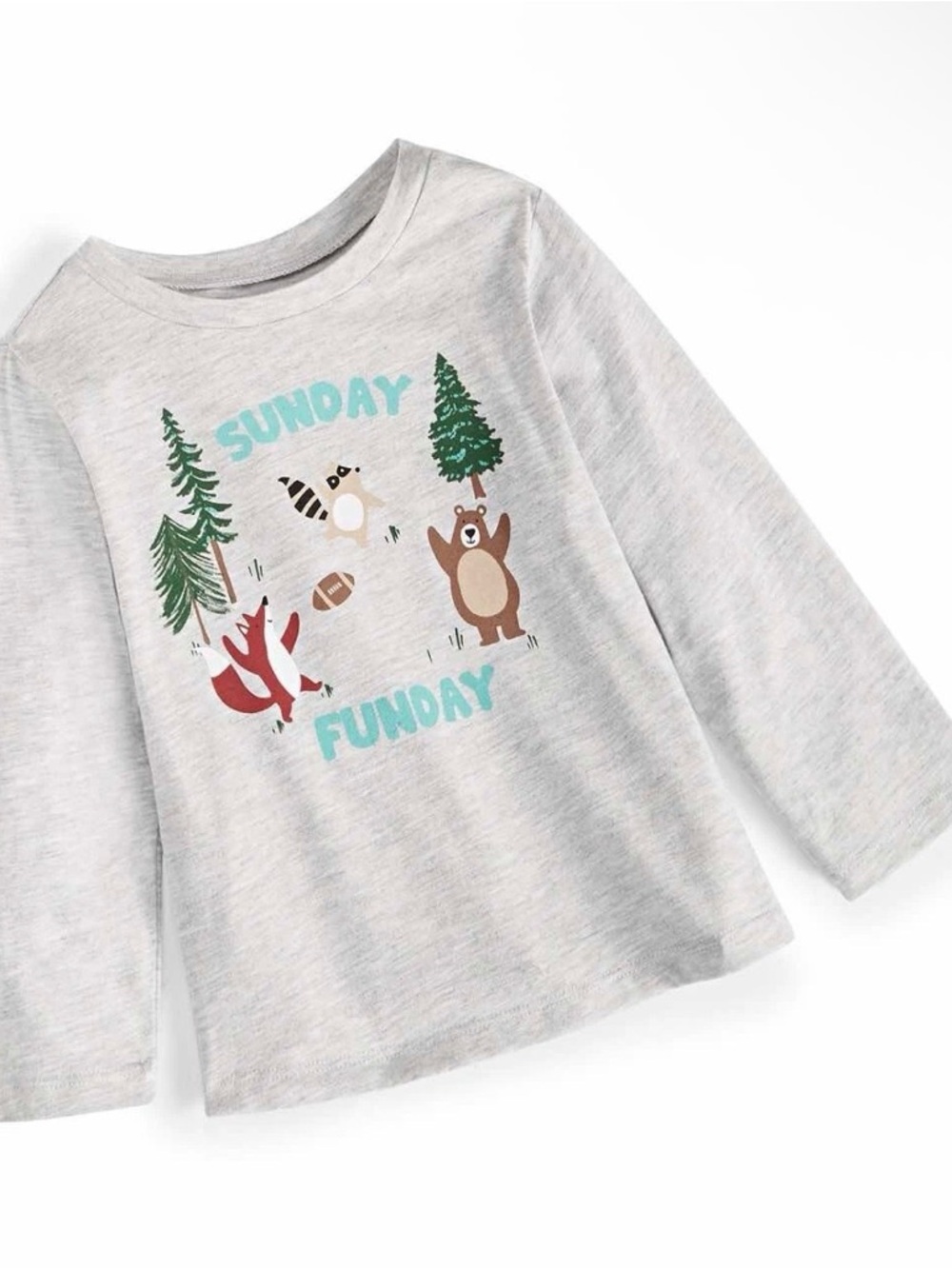 First Impressions Toddler Gray Sunday Funday Long Sleeve Shirt 18-24 Months